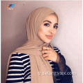 Müslüman Kadın Polyester Boyalı Düz ​​Eşarp Şal Başörtüsü